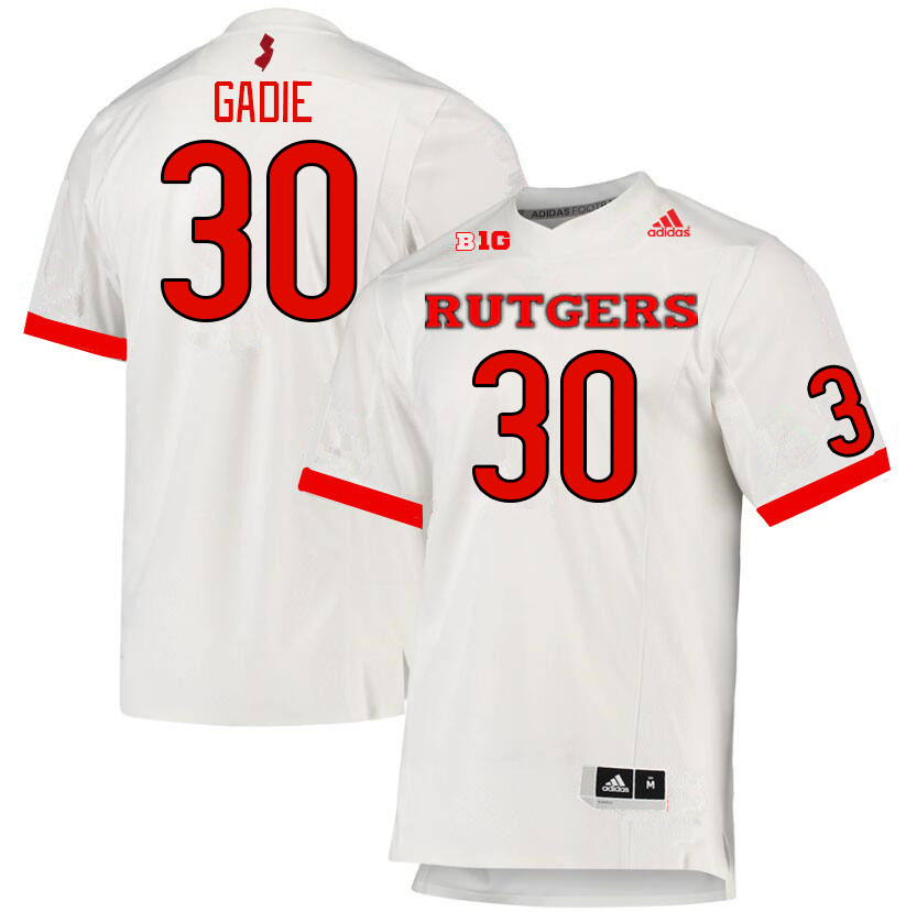 Men #30 Sam Gadie Rutgers Scarlet Knights College Football Jerseys Stitched Sale-White